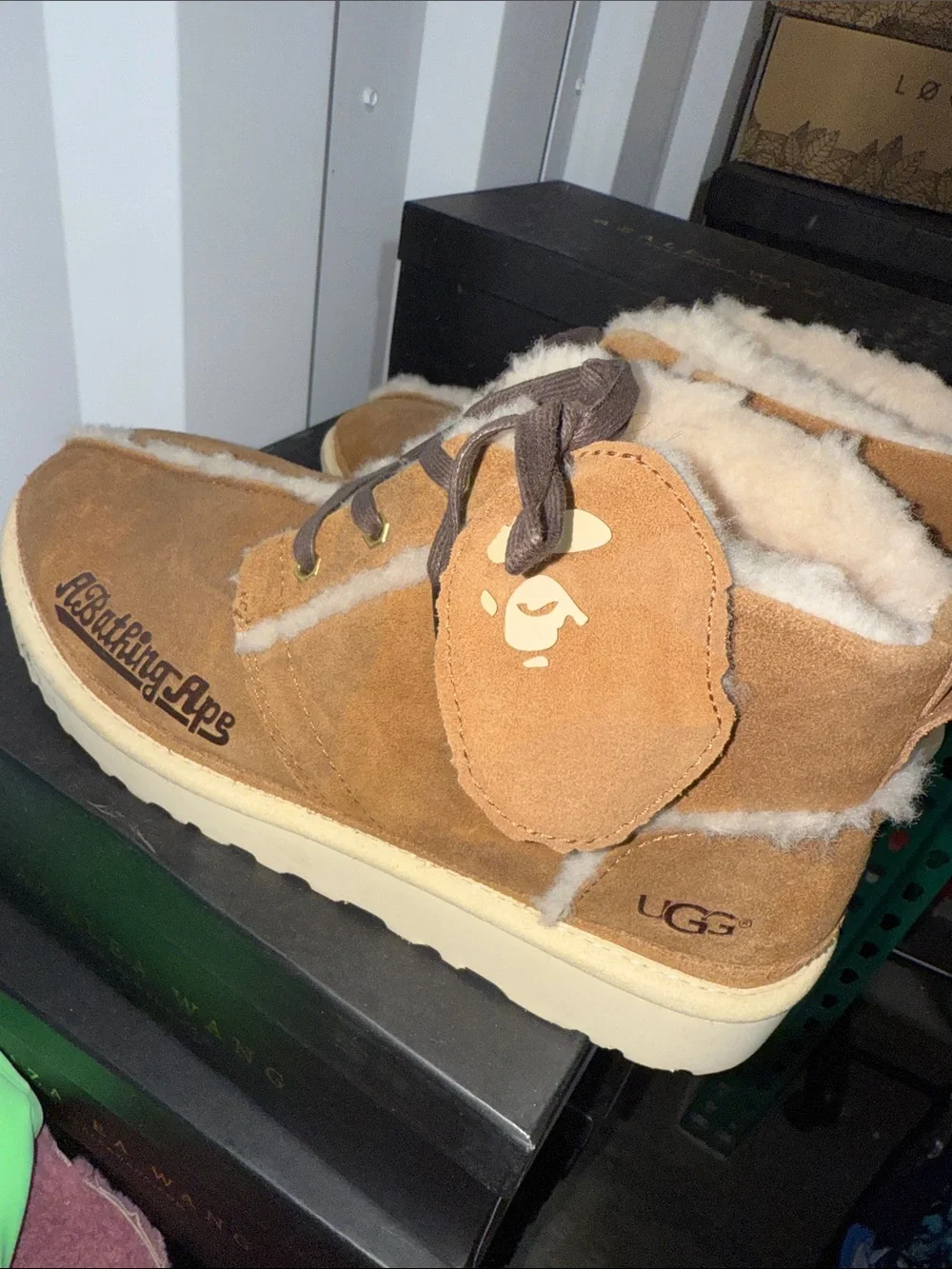 Like New Ugg x Bape A Bathing Ape Neumel Boots Chestnut US 10 EU 43
